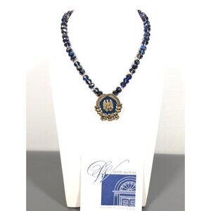 White house Historical Association The Blue Room Glass Necklace Pendant 18 in